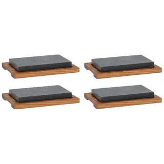 kela Tischgrill Heißer Stein-Set COUNTRY, 2-teilig, 16 x 24 cm, 0 W, Brett aus Akazienholz, Stein aus Granit braun|grau
