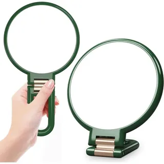 30-fach Vergrößernder Handspiegel Mit Komfortablem Griff, Doppelseitiger Spiegel Mit 30-facher/1-facher Vergrößerung, Faltbarer Hänge-schminkspiegel Für Reisen, Make-up, Rasur, Geschenk, Grün