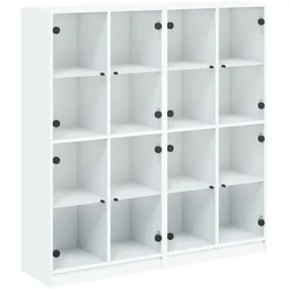 vidaXL Bücherschrank mit Türen 136 x 37 x 142 cm Weiß