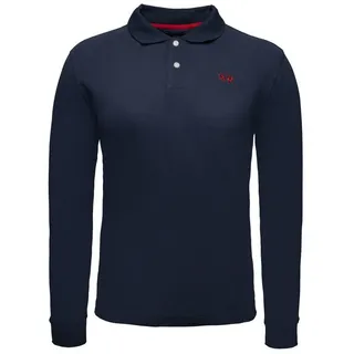 La Martina Langarm-Poloshirt XMP004 Herren Langarmshirt, Shirt, Poloshirt, Polohemd, Sportshirt blau M (48)