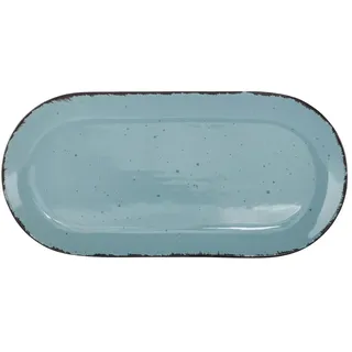 Peill+Putzler Servierplatte 38 x 18 cm  Siena , türkis/petrol , Steinzeug/Steingut , Maße (cm): B: 18