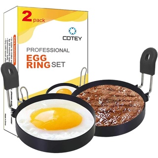4er-Pack Eierring-Set zum Braten von Eiern – runde Eierkocher-Ringe zum Kochen – Edelstahl-Antihaft-Formformer-Kreise für Spiegelei-Sandwiches...