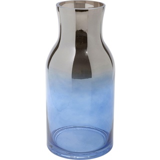 Kare Design Vase Glow, blau/Silber, Blumenvase, Dekorationsvase, Gefäß für Blumen, Tischvase, 30cm