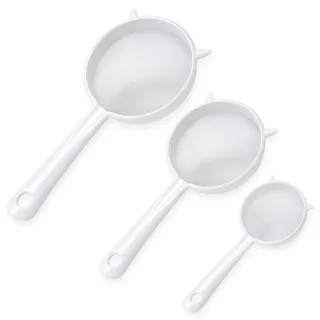 3 Plastiksiebe Küchensieb Kunststoff, Ideal Zum Filtern Von Säften Joghurt Und Kaffee, Praktische Küchenhelfer In 3 Größen (6,5 Cm, 9 Cm, 13,5 Cm)