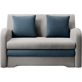 MOEBLO Kindersofa AMIRO - Schlafsessel Sofa Sessel, Couch für Wohnzimmer Schlafsofa Sofagarnitur Polstersofa, mit Schlaffunktion und Bettkasten blau|grau