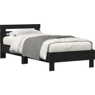 vidaXL Bettgestell Schwarz Eichen-Optik 90 x 200 cm