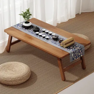 Peakjune Japanischer Klappbarer Bodentisch,Niedriger Bodentisch Klappbar,Tatami Tisch Klappbar,Leicht Zu Verstauen,Dicke Und Stark,FüR Wohnzimmer Teesimmer Balkon Bay Fenster