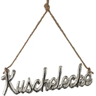 formano Dekohänger Schriftzug Kuschelecke silber aus Aluminium ca. 23 cm lang