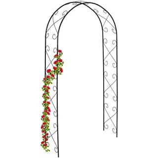 Relaxdays Rosenbogen 230 x 120 cm Schwarz