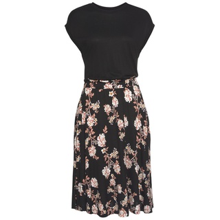 LASCANA Jerseykleid Damen schwarz-orange-bedruckt Gr.36
