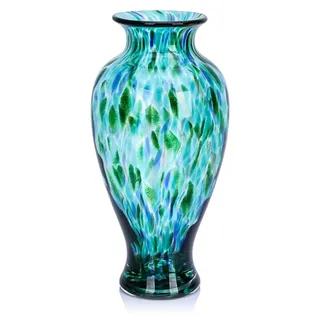 Glasvase handgeblasen - Türkis - 30 cm - Elegante Wohnraumdekoration - Türkis
