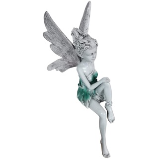 Eteslot Garten Sitzend Fairy Figuren Elfen Figur, Vintage Gartendeko Feen Statue Engel Steinfiguren, Fairy Figuren Geschenk für Wohnzimmer
