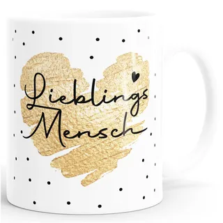 SpecialMe® Kaffee-Tasse Herz Danke Geschenk Lieblingsmensch Alltagsheld Berufe Spruch Schrift Weiss Keramik-Tasse