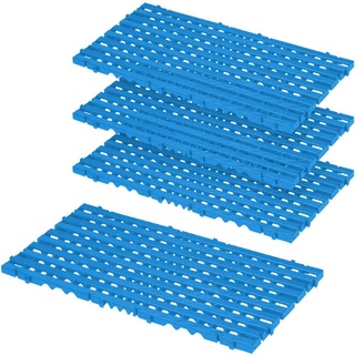 4x Bodenrost aus Kunststoff, LxBxH 800 x 400 x 25 mm, Farbe blau