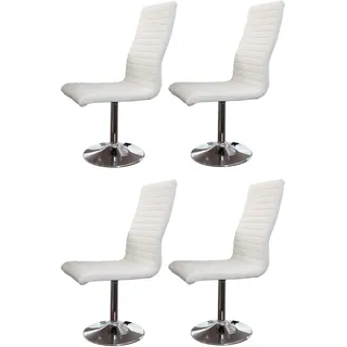 SalesFever Esszimmerstuhl Kunstleder weiß 4er Set