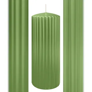 Wiedemann Kerzen Rillen Kerzen Aloe Vera 200 x Ø 80 mm 4 St. grün