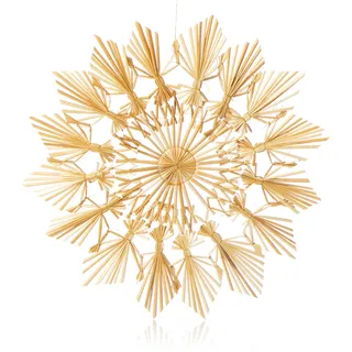 COM-FOUR® Großer Strohstern - Anhänger für den Weihnachtsbaum - natürlicher Christbaum-Schmuck - Weihnachtsdekoration