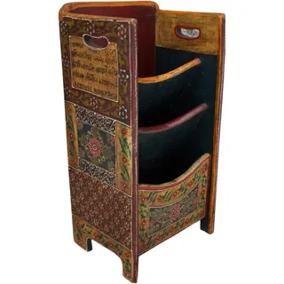 Handbemalter Zeitungsständer aus Shishamholz, originell, Modell 1c | Kunstwerk für jeden Raum, ideal für Liebhaber extravaganten Mobiliars.