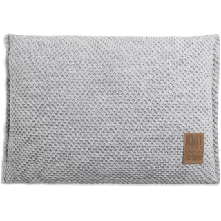 KNIT FACTORY - Lynn Kissen - Grau - 60x40 cm | Sofakissen mit Füllung und Bezug - Couchkissen - Zierkissen - Grob gestrickter Dekokissen - Zeitloses Design