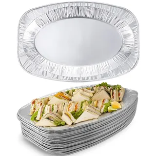 20 Große Aluminiumtabletts, Einweg-servierschalen Aus Aluminium Für Sandwiches, Brathähnchen, Obst, Desserts, Partys, Buffets, Picknicks