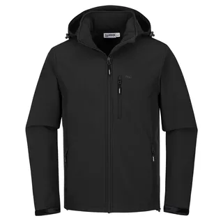 33,000ft Softshelljacke für Herren Wasserdicht Outdoor Jacke Übergangsjacke | Winddicht Warme Fleece Gefüttert Funktionsjacke Wanderjacke mit Abnehmbare Kapuze, 6 Taschen für Outdoor Fahrrad Camping - XL