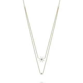 JETTE Silberkette JETTE Damen-Kette 925er Silber Zirkonia Blume, DAISIES GARDEN gelb|goldfarben