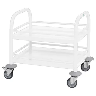 Kongamek Mini-servierwagen 530x375x550mm 2 Etagen Pulverbeschichtet In Weiß Mit Bremse