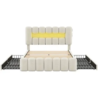 Okwish Polsterbett 160 x 200 cm Beige