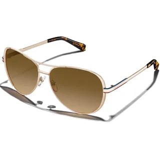 CARFIA Pilotenbrille Damen Sonnenbrille, Polarisierte Verspiegelte Hoch UV Schutz Brille mit Ledertasche CA5388 - 1