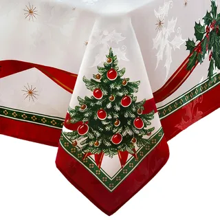 Elrene Home Fashions Villeroy & Boch Toy's Delight Stoff-Tischdecke, Weihnachts-Tischdekoration, 152,4 x 304,8 cm, länglich/rechteckig, Mehrfarbig