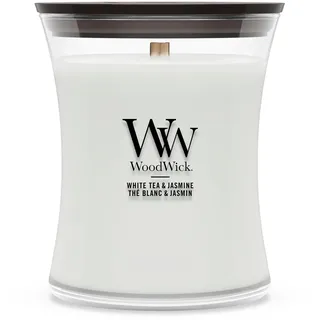 Woodwick White Tea & Jasmine Duftkerze 275 g beige