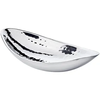 Edzard Schale Halifax, Edelstahl gehämmert hochglanzpoliert, Länge 27 cm, Breite 15 cm)