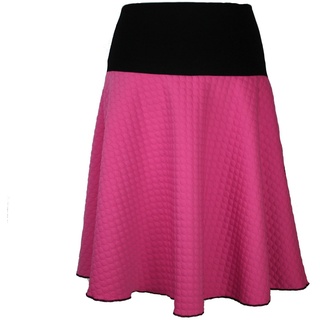 dunkle design A-Linien-Rock Dicker Jacquard Jersey Pink Grün elastischer Bund rosa XS/S 36/38