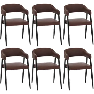 Mendler Esszimmerstuhl HWC-P29 Kunstleder rostrot 6er Set