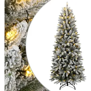 vidaXL Künstlicher Weihnachtsbaum mit Schnee 150 LEDs grün 150 cm