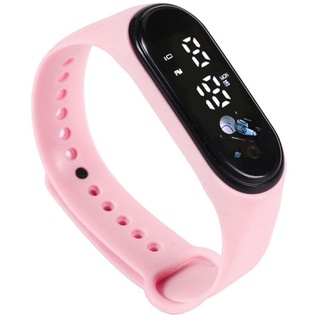 Leuchtende Digitaluhr für Jungen, Kinder, LED, wasserdicht, Sport, weiches Silikonarmband, Bonbonfarbe, Teenager-Mädchen, Uhren, Kinder, Geschenkuhr