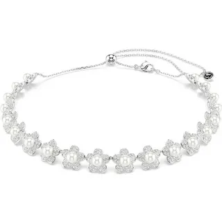 Swarovski Collier Swarovski Damen-Kette Metall Swarovski-Kristall silberfarben