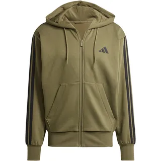 adidas Essentials 3-Streifen Sweatjacke Herren Essential Three Stripes Fleece Hoodie olive strata/Black, M