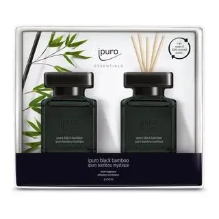 ipuro Raumduft Essentials, 2x 50 ml, mit Stäbchen, Set, black bamboo