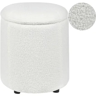Beliani Pouf Maryland Bouclé 38 x 40 x 38 cm Weiß