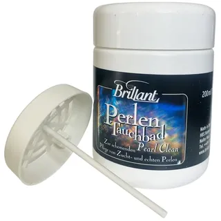 Brillant Perlentauchbad 200 ml mit Tauchkorb - Profi-Schmuckreiniger für echte, gezüchtete Perlen & Modeschmuck - Schnell, einfach, effizient