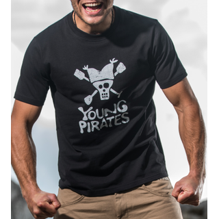 Young Pirates Herren Vintage Skull T-Shirt, L - black
