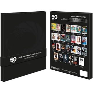 Pyramid International James Bond Poster-Set (60th Anniversary Collection), 27 Stück, 30 cm x 40 cm, Sammler-Kunstdrucke, Wandkunst, Poster und Bilder, offizieller James Bond Merchandise