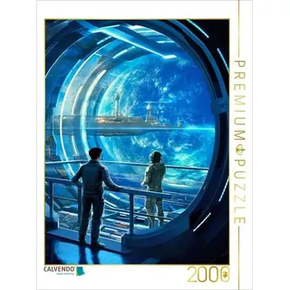 CALVENDO Puzzle Raumstation über einem Planeten 2000 Teile Lege-Größe 90x67cm Foto-Puzzle für glückliche Stunden