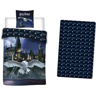 Harry Potter Hogwarts Hedwig Bettwäsche 3-teilig 140x200 + Kissen