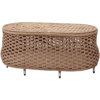 Xlmoebel Gartentisch Brauner Couchtisch mit Rattan-Beistellfläche und modernem Design (Tisch), Hergestellt in Europa braun