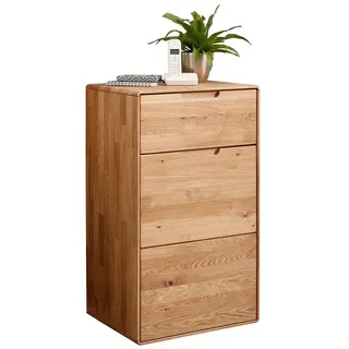 Lomadox Kommode KALAMANTA-69, Massivholz Sideboard Schrank Aufbewahrungsschrank modern in Eiche braun