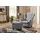 Ohrensessel Alexandra Samtvelours 92 x 103 x 93 cm Grau mit Hocker