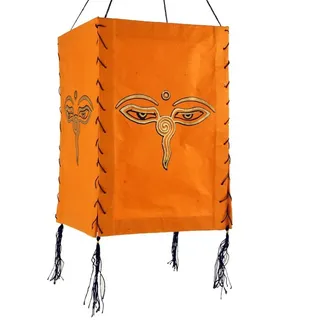 Guru-Shop Lampenschirm Lokta Papier Hänge Lampenschirm, Deckenleuchte.. orange 18 cm x 28 cm x 18 cm