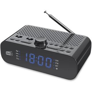 Fontastic "Dablo Radiowecker DAB Plus und FM, Funk-Wecker digital Batterie- und Netzbetrieb, Radio mit Bluetooth Lautsprecher, Sleep-Timer und USB-Ausgang, Alarm Clock Schwarz